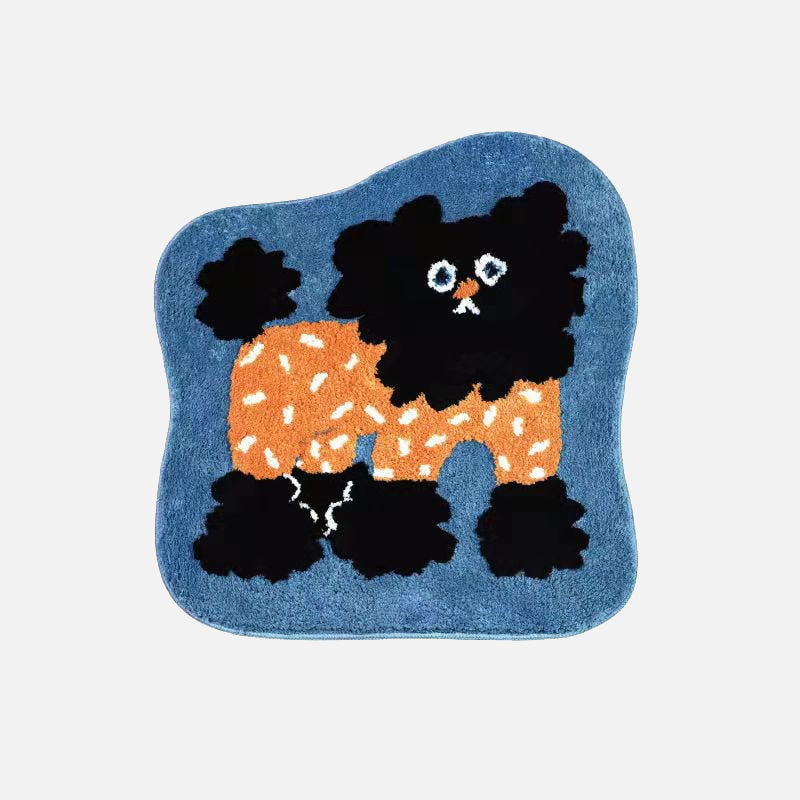 Fancy Doggie Cartoon Bath Mat