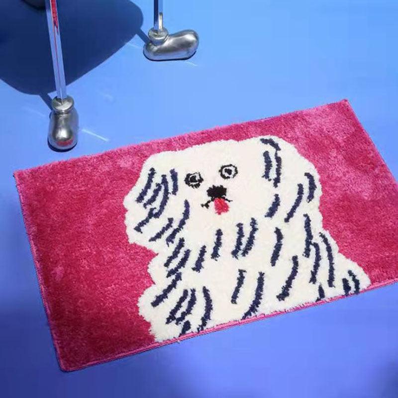 Fancy Doggie Cartoon Bath Mat