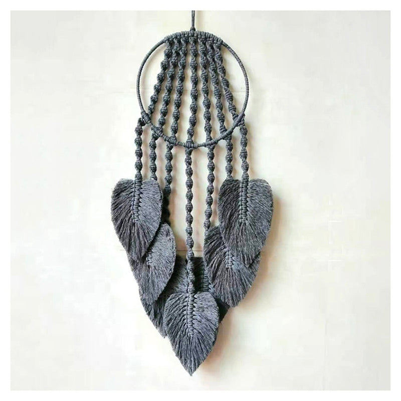 Handmade macramé wall hanging feather boho décor cotton dream catcher