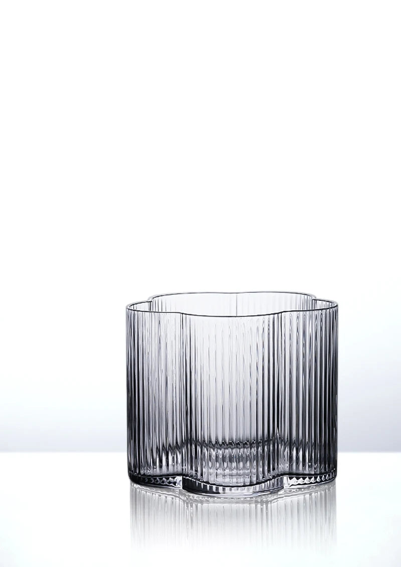 Clear Flower Stripe Glass