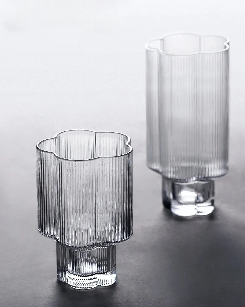 Clear Flower Stripe Glass