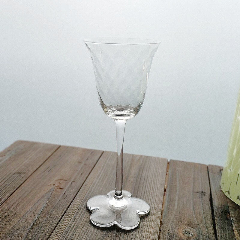 flower stem coupe cocktail pink glass 