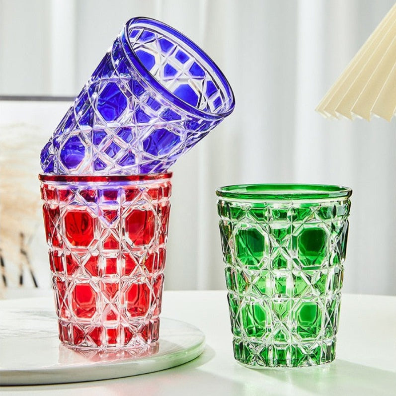 Genie Checkered Diamond Glass Drinking Cup