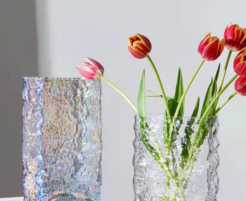 Glacier Flower Vase transparent rainbow hydroponics flower vase electroplated decorative vase