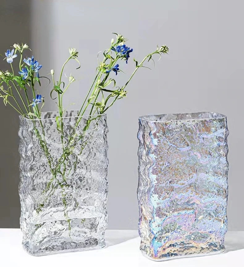 Glacier Flower Vase transparent rainbow hydroponics flower vase electroplated decorative vase