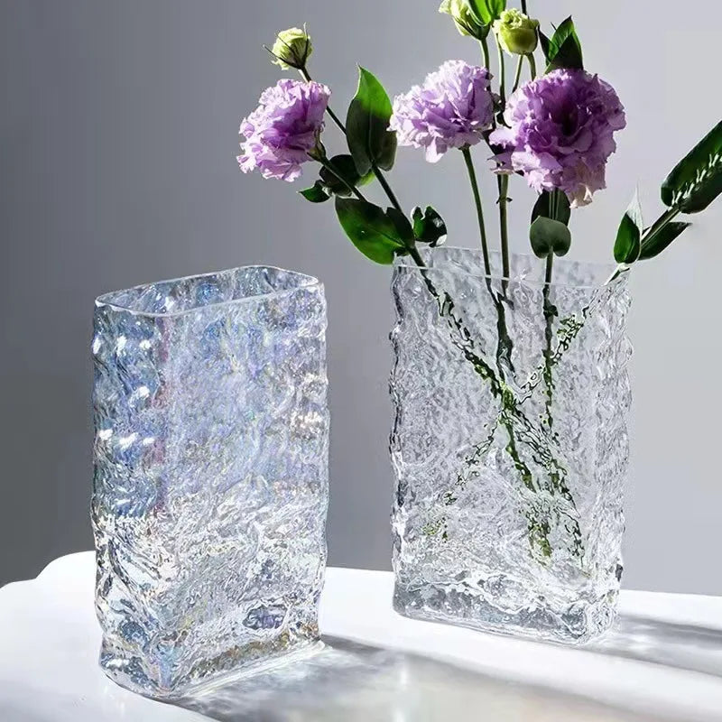 Glacier Flower Vase transparent rainbow hydroponics flower vase electroplated decorative vase