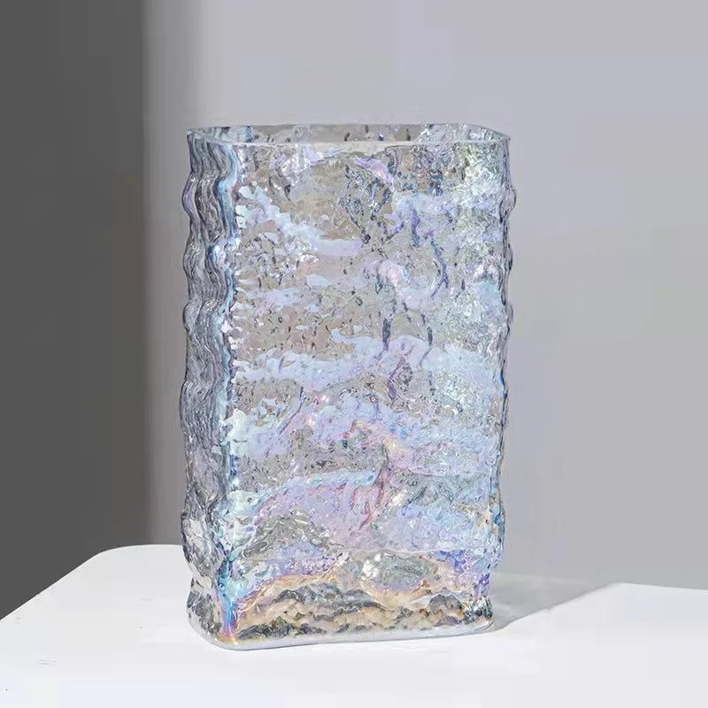 Glacier Flower Vase transparent rainbow hydroponics flower vase electroplated decorative vase