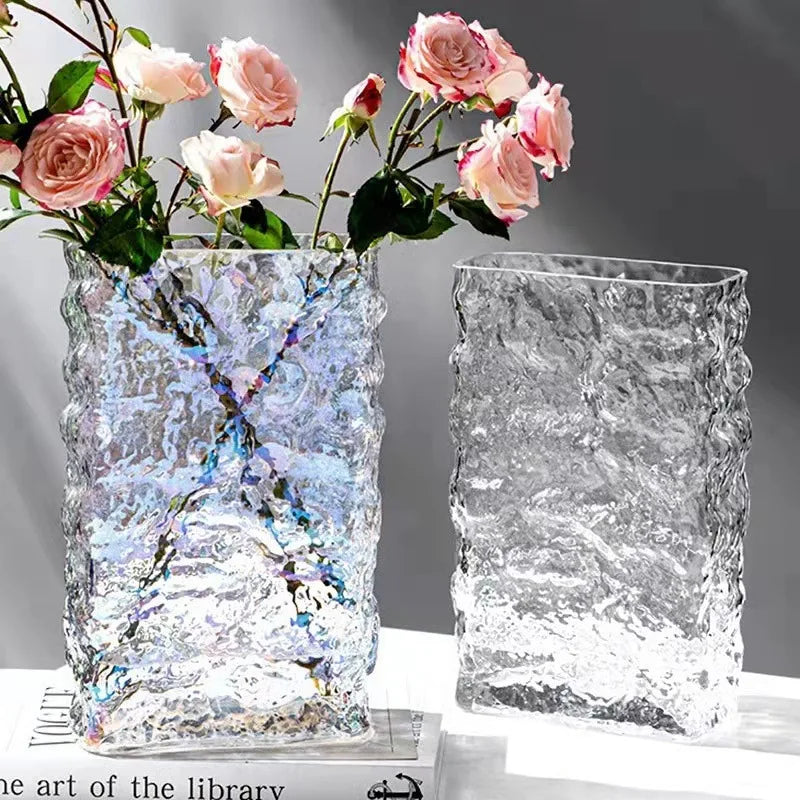 Glacier Flower Vase transparent rainbow hydroponics flower vase electroplated decorative vase