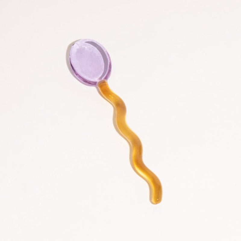 Glass Candy Wavy Stirrer & Spoon