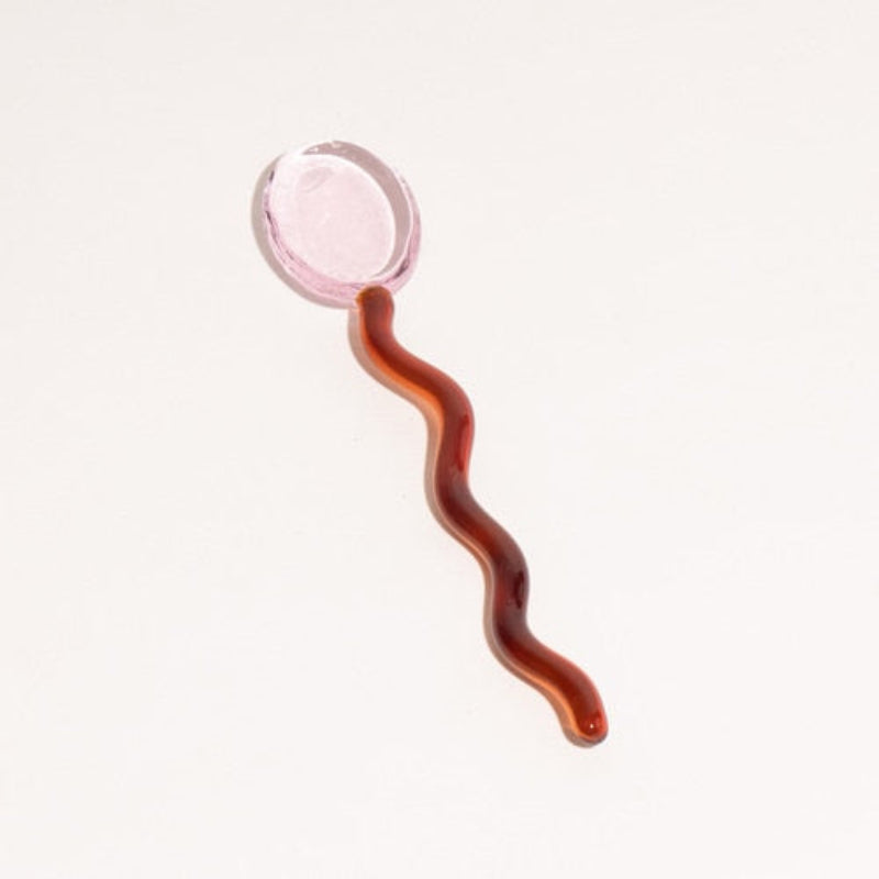 Glass Candy Wavy Stirrer & Spoon