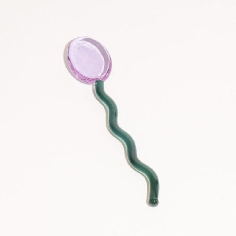 Glass Candy Wavy Stirrer & Spoon