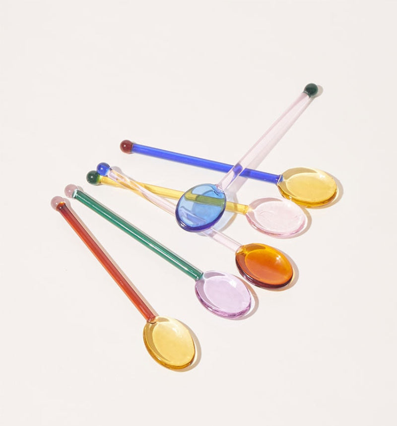 Glass Candy Wavy Stirrer & Spoon