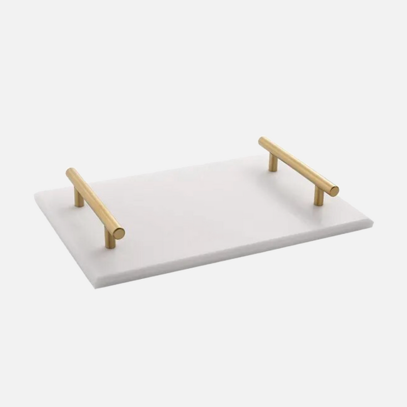 Golden Handle Marble Tray