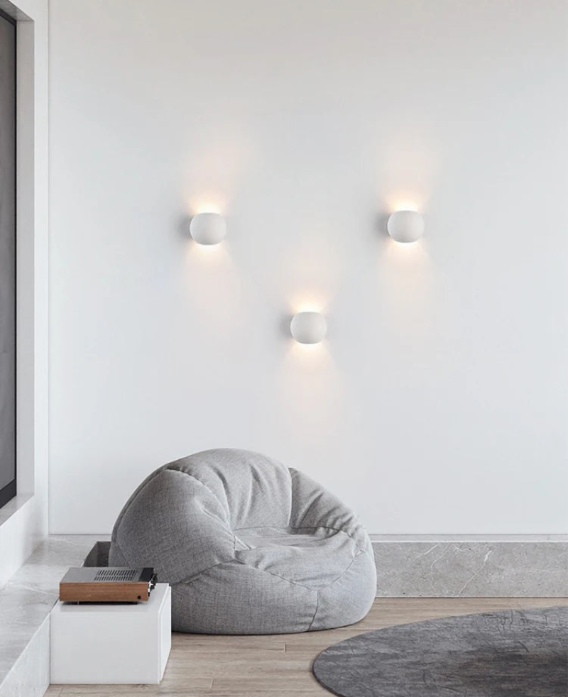 Gypsum LED wall lamp spherical wall light minimalist aesthetic wall light