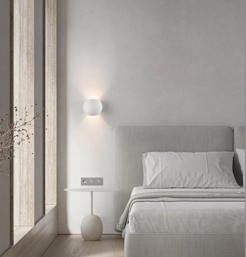 Gypsum LED wall lamp spherical wall light minimalist aesthetic wall light