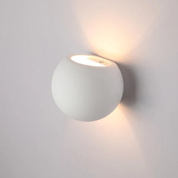 Gypsum LED wall lamp spherical wall light minimalist aesthetic wall light