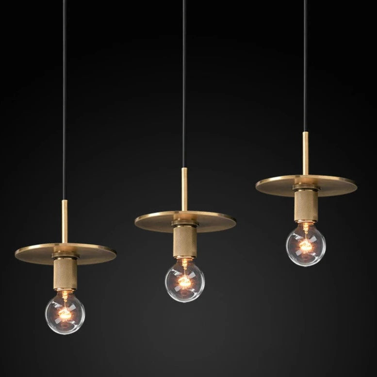 Armed Retro Brass Pendant Light - Final Sale