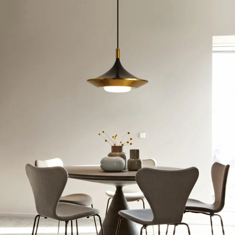 Modern Led Pendant Light Sleek Halo Adjustable Height Pendant Lamp 