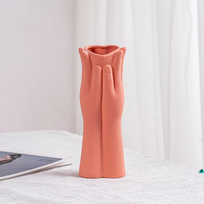 Hand Ceramic Vase in pastel colors