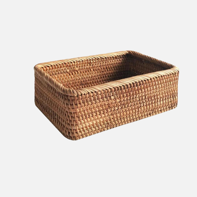 Hand-woven Rattan Wicker Basket storage for sundries bamboo organizer basket