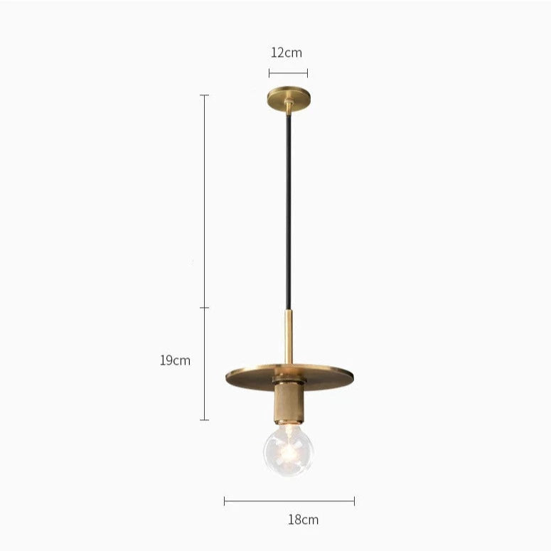 Armed Retro Brass Pendant Light - Final Sale