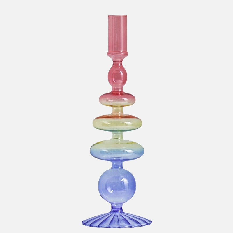 It's a Rainbow Glass Candle Holder