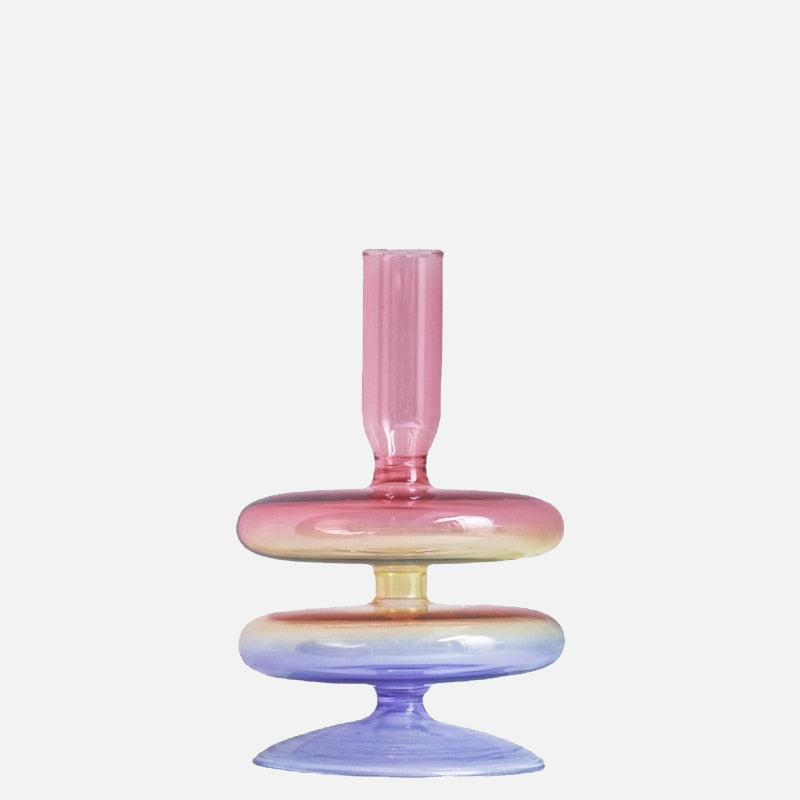 It's a Rainbow Glass Candle Holder