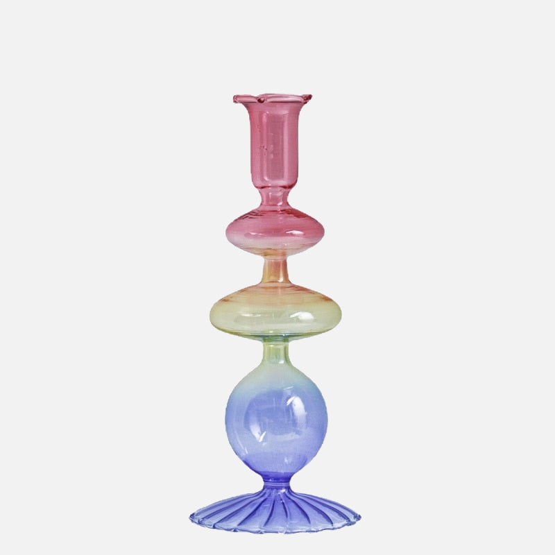 It's a Rainbow Glass Candle Holder