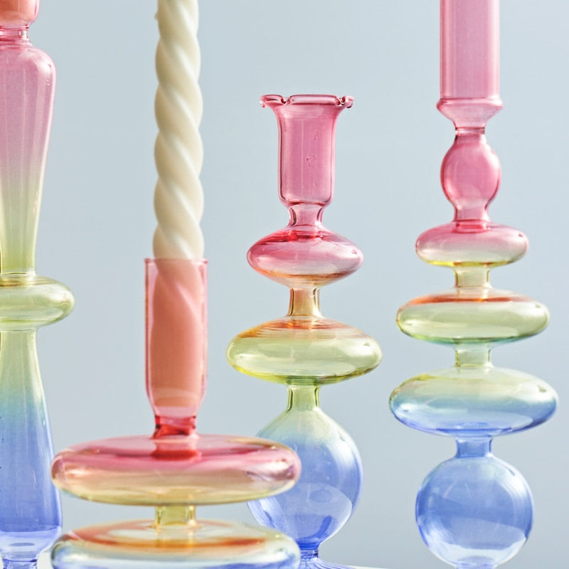 It's a Rainbow Glass Candle Holder