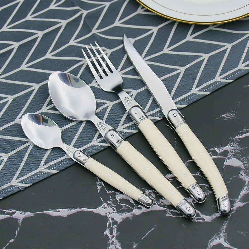 Ivory Laguiole Flatware Cutlery Set