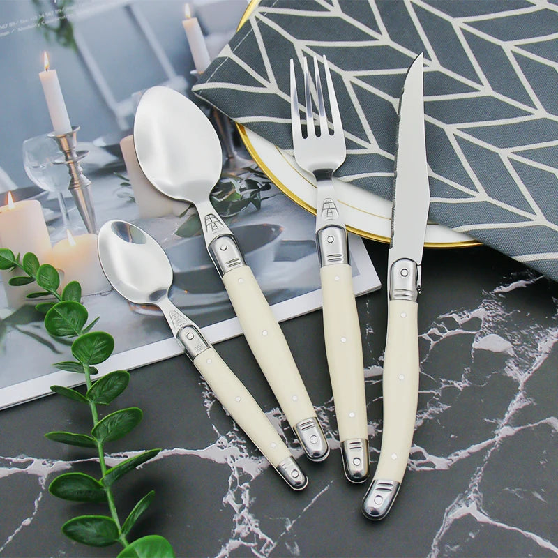 Ivory Laguiole Flatware Cutlery Set