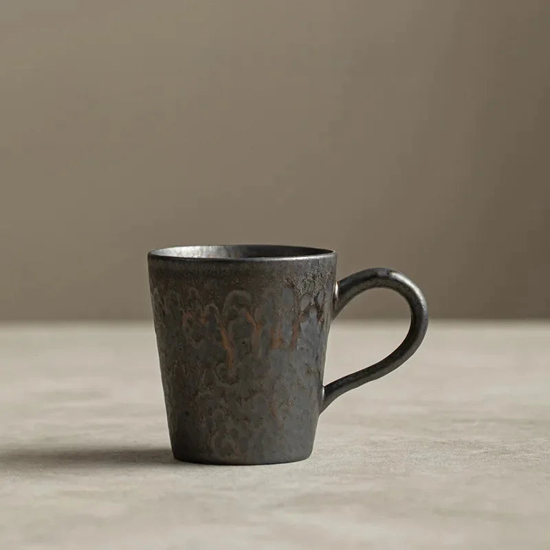 Ceramic coffee mug artisan handcrafted textured glaze durable drinkware