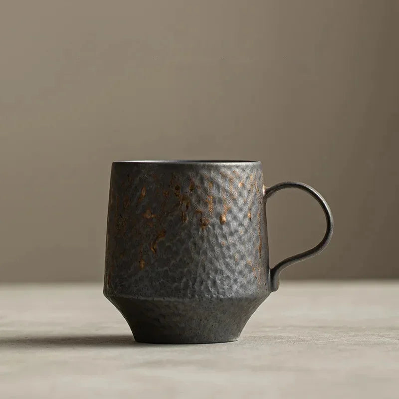 Ceramic coffee mug artisan handcrafted textured glaze durable drinkware