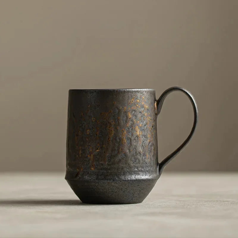 Ceramic coffee mug artisan handcrafted textured glaze durable drinkware