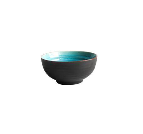 Blue crackle glaze bowl