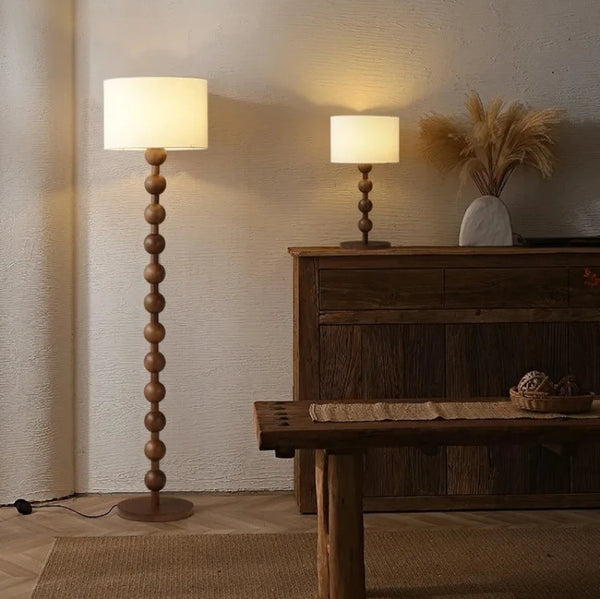 Medieval Solid Wood Floor Lamp elegant floor and table lamp Japanese style