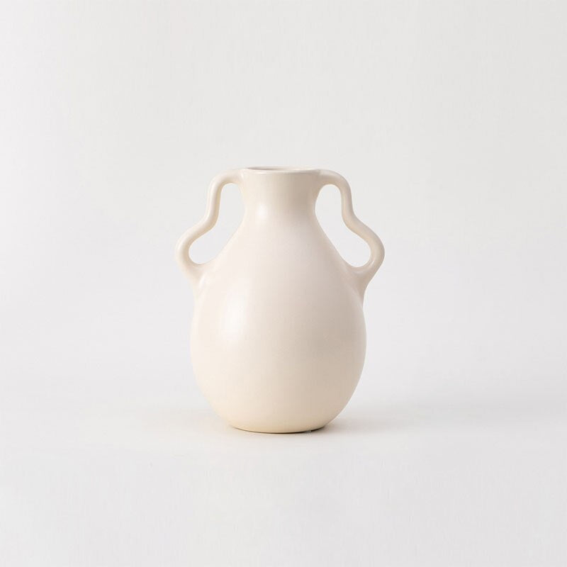 Lavender Cream Wavy Ceramic Vase