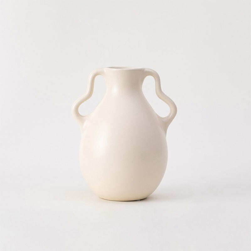 Lavender Cream Wavy Ceramic Vase