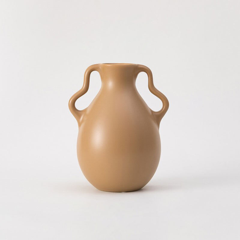 Lavender Cream Wavy Ceramic Vase