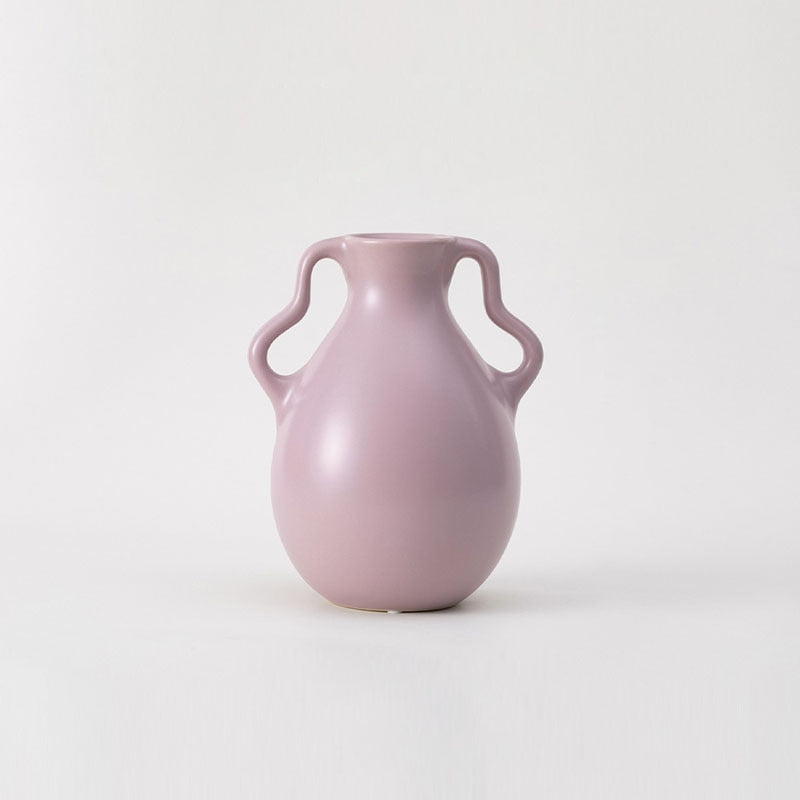 Lavender Cream Wavy Ceramic Vase