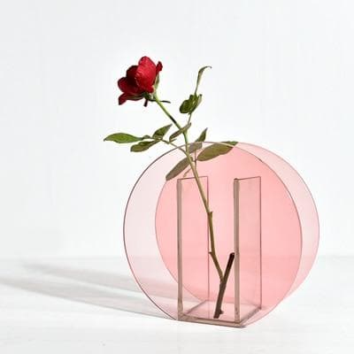 Pink Acrylic vase round