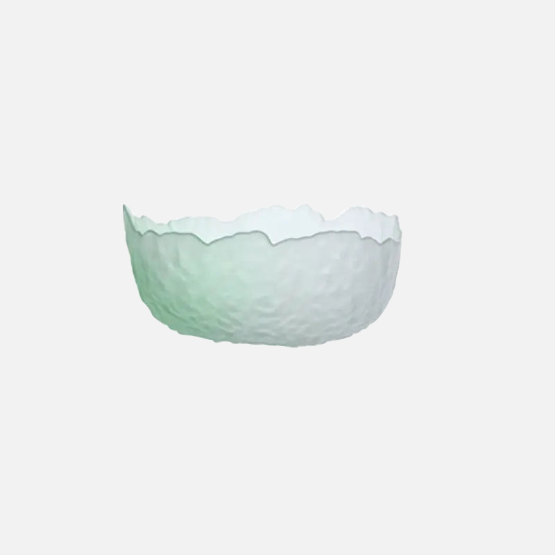 Frosted gradient dessert bowl textured glass bowl with petal edges for dessert