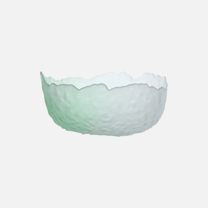 Frosted gradient dessert bowl textured glass bowl with petal edges for dessert