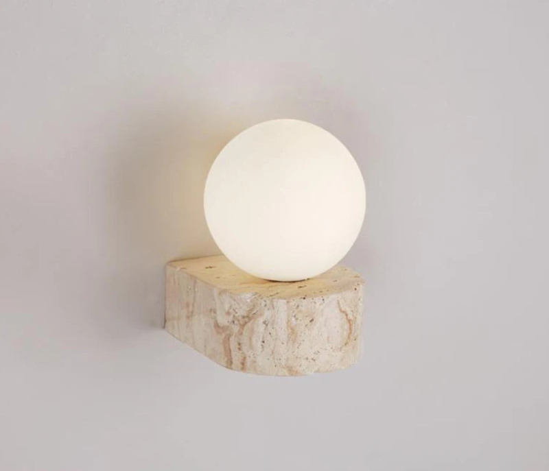 luna marble wall sconce LED light  travertine marble wall lamp