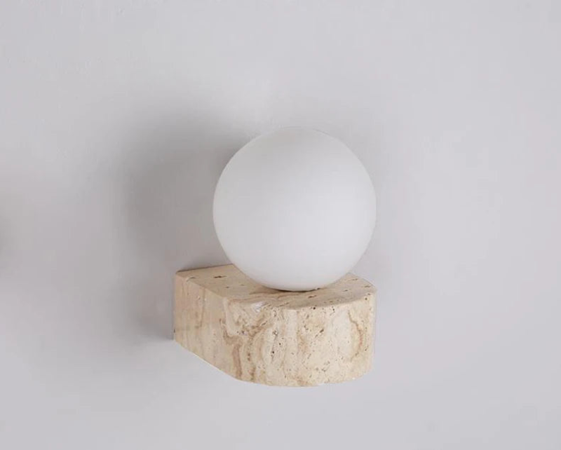 luna marble wall sconce LED light  travertine marble wall lamp