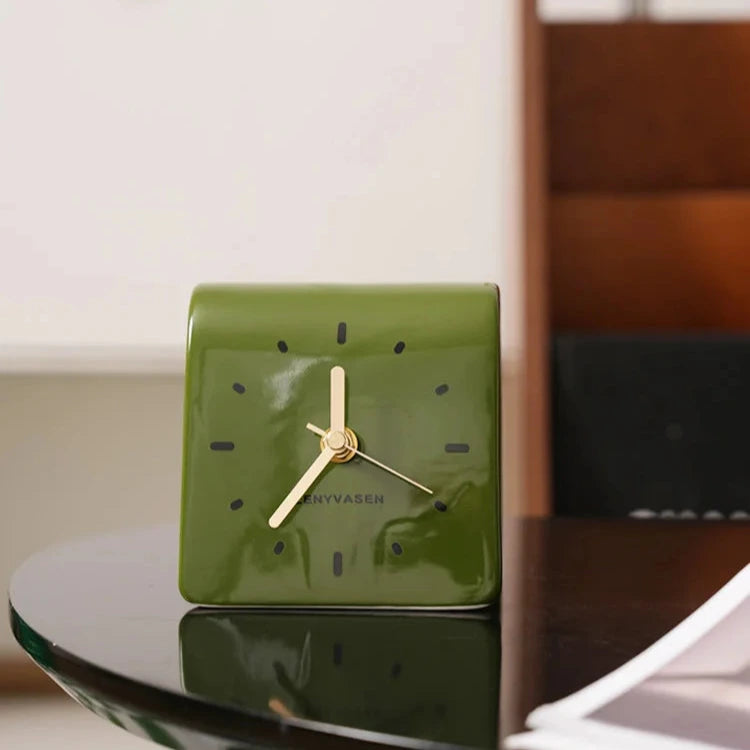 handmade ceramic desk clock minimalist needle clock