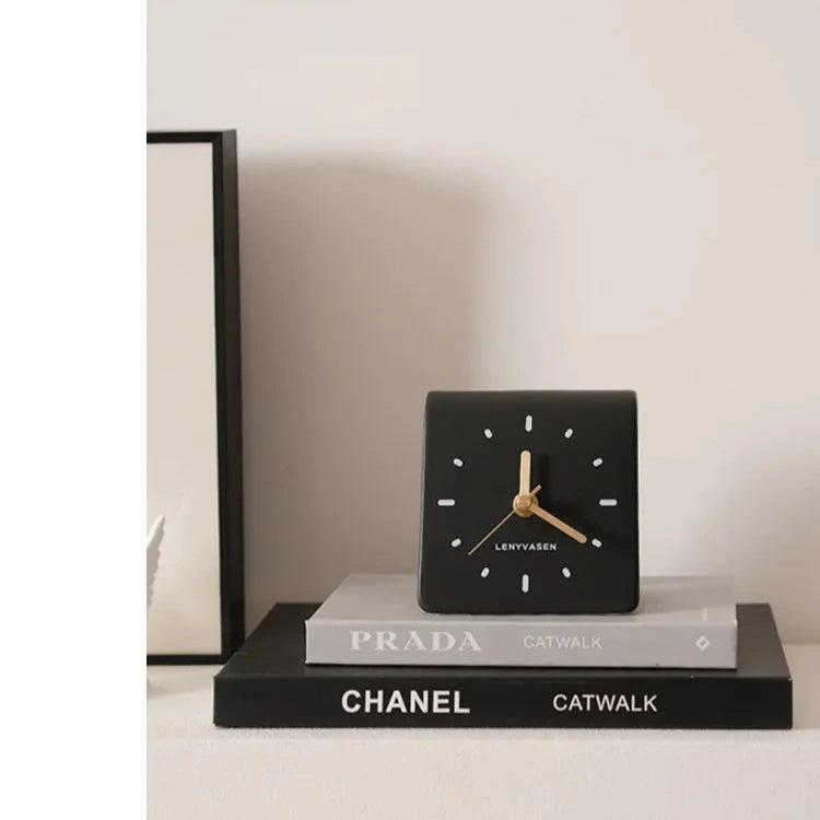 handmade ceramic desk clock minimalist needle clock