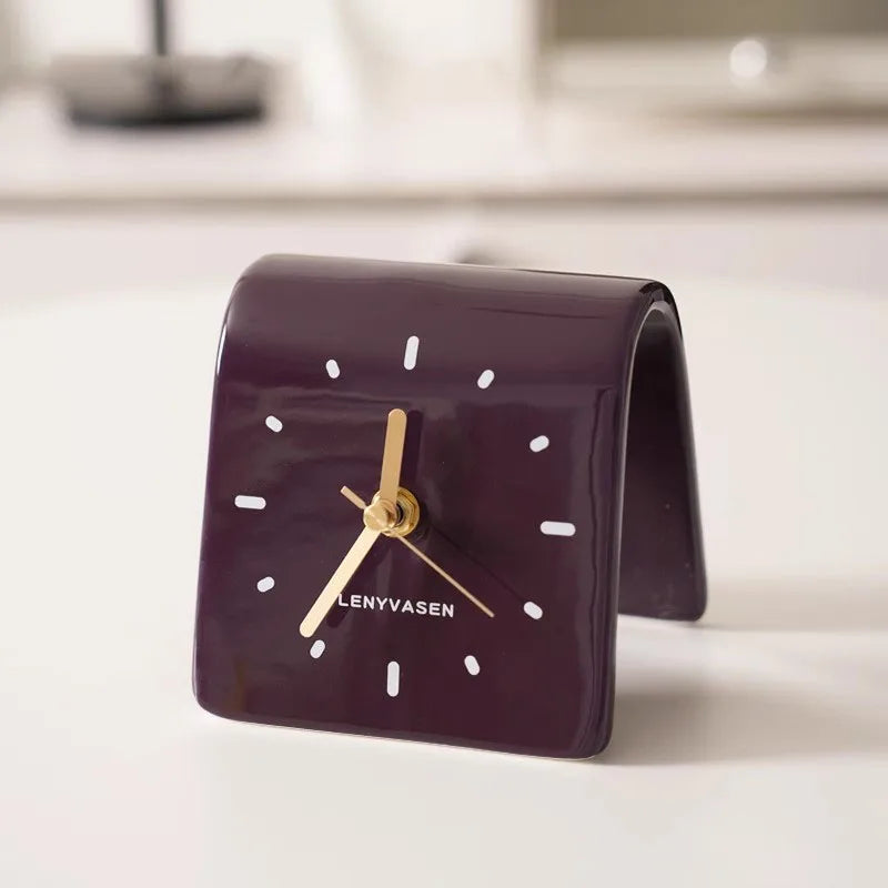 handmade ceramic desk clock minimalist needle clock