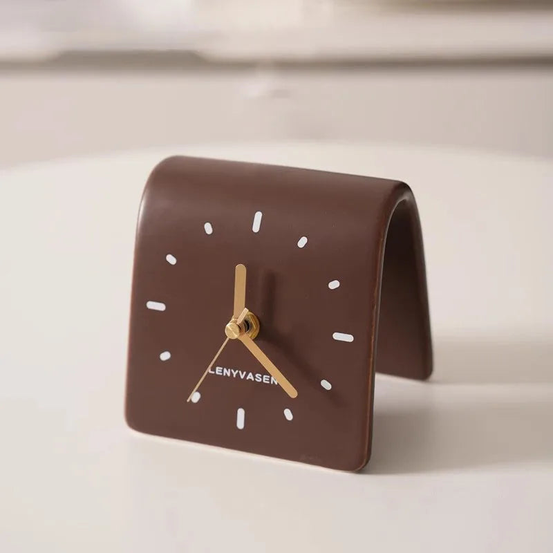 handmade ceramic desk clock minimalist needle clock