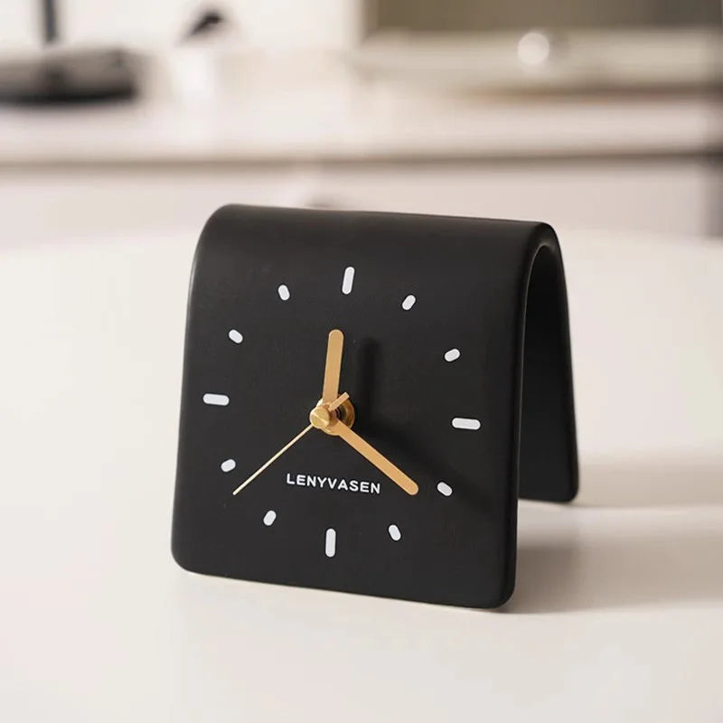 handmade ceramic desk clock minimalist needle clock